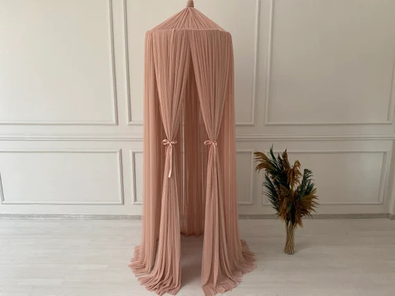 Powder Pink Canopy Bed Canopyhanging Playcrib - Etsy | Etsy (US)