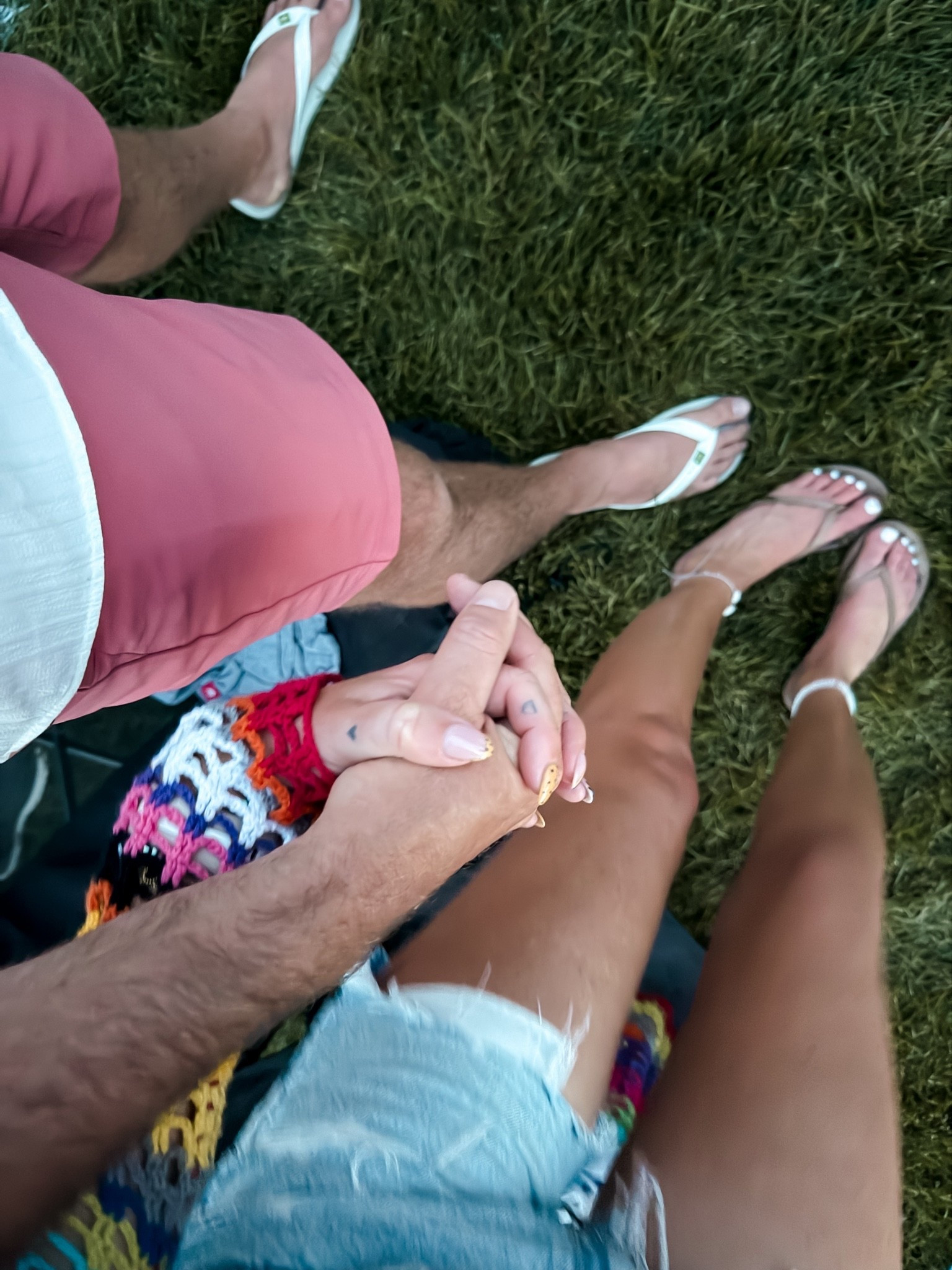 Summer outdoor concerts 
Leather Tkees sandals and denim shorts