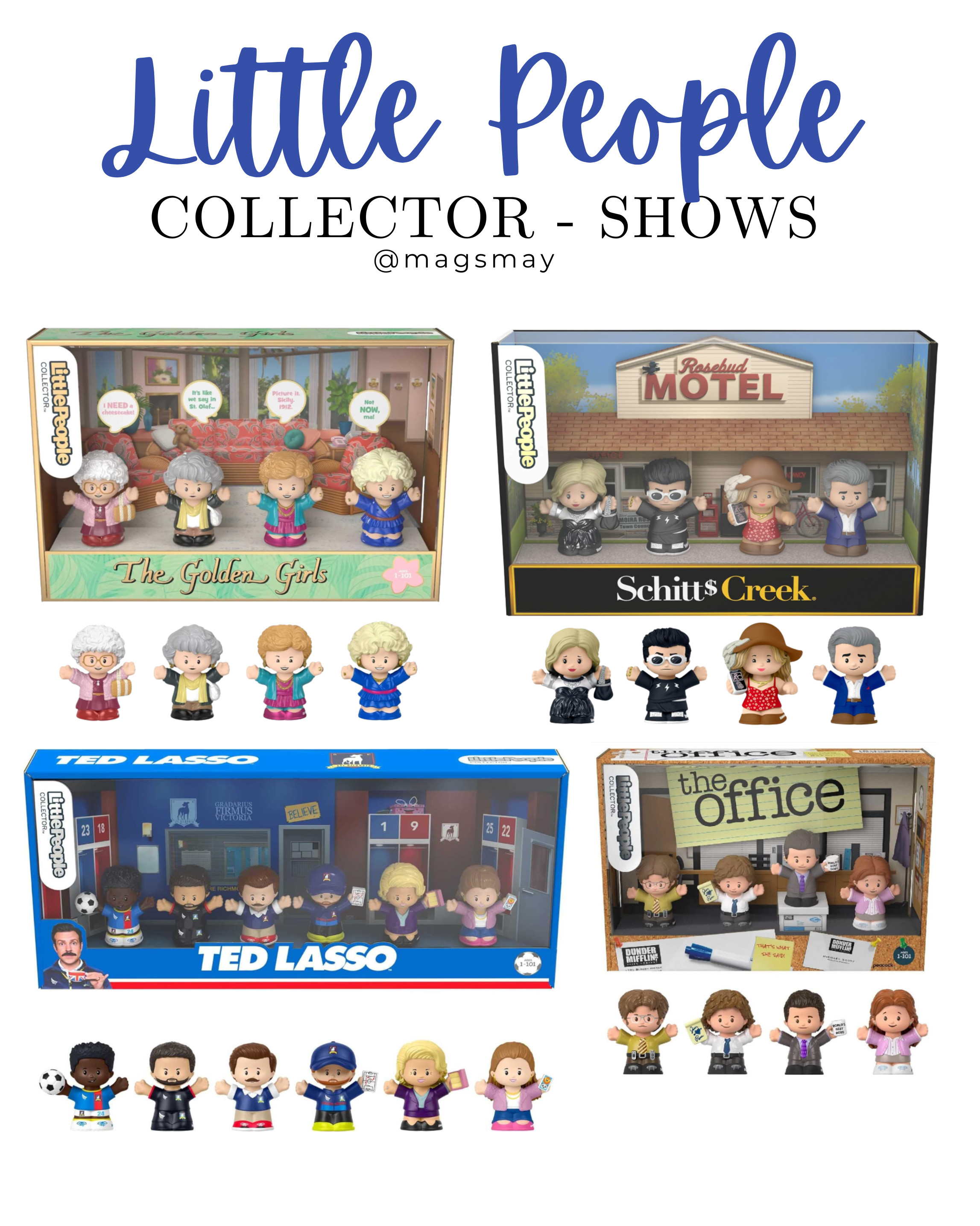 Golde Girls
Stranger Things
Seinfeld
Saved by the Bell
Breaking Bad
I love lucy
Friends 
The Who Parks and Rec
Star Trek

Schitts Creek
Ted Lasso
The Office Seinfeld
Retro home decor

Playroom shelf styling

Toy shelfie ideas

Colorful vintage decor

Whimsical home decor

Collectible display ideas
Gift for toy collectors

Nostalgic gifts for adults

Childhood throwback

Retro playroom decor

Vintage kids toys

Adult collectors toys

Fisher Price collector edition

80s/90s kid nostalgia

Home decor with toys

Fun gifts for millennials
Vintage Little People

Fisher-Price Little People

Retro toy collection

Classic Little People toys

80s toys for adults

90s toys for adults

Nostalgic toy collection

Vintage toy display

Fisher Price retro toys

Little People collectors set 

 #LTKOver40 #LTKHome