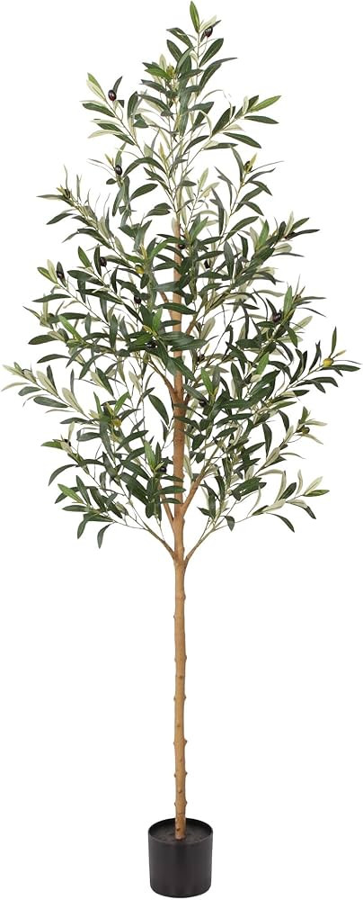 FLOWORLD 6FT Olive Trees Artificial Indoor, Tall Faux Olive Tree 6FT (72in) with Natural Wood Tru... | Amazon (US)