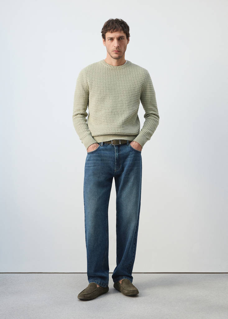 Straight-fit cotton-linen jeans dark vintage blue - Man - 32 - MANGO MAN | Mango (US/MX/AU)