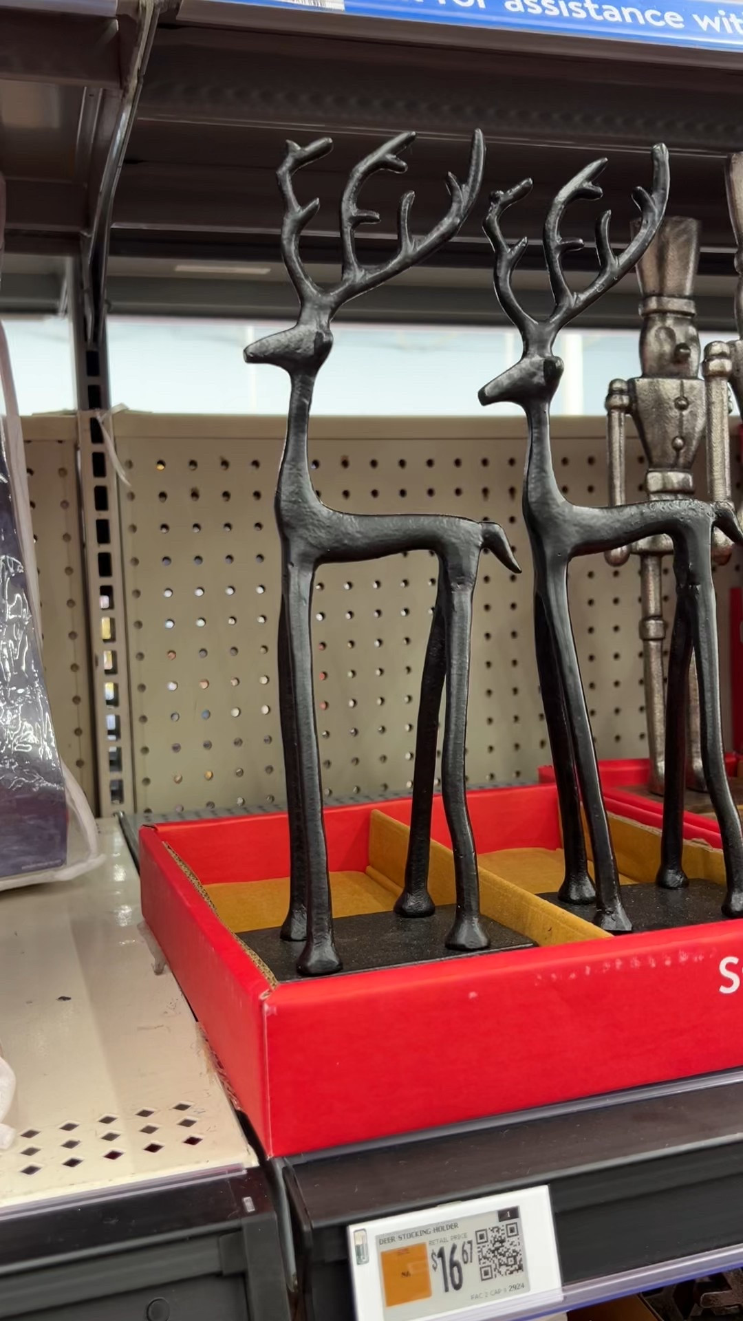 Pottery Barn lookalike reindeer stocking holders at Walmart! #lookforless Walmart home Christmas mantel
Decor decorations budget affordable 

#LTKHoliday #LTKHome #LTKFindsUnder50