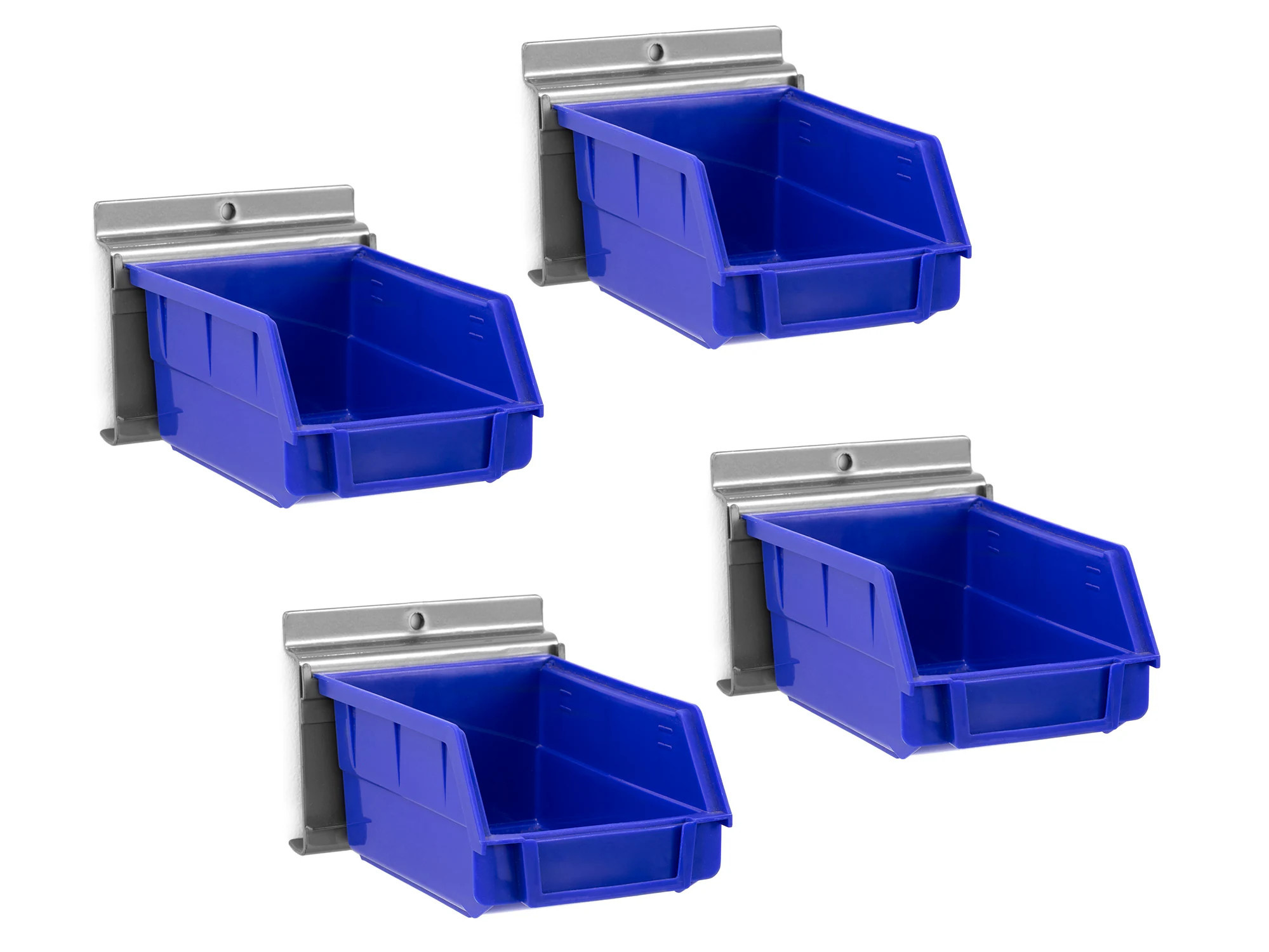 NewAge Products PVC Slatwall Blue Parts Bins with Parts Bins 4 -Piece 4.5-in Blue Plastic Bin one_size | 51784 | Lowe's
