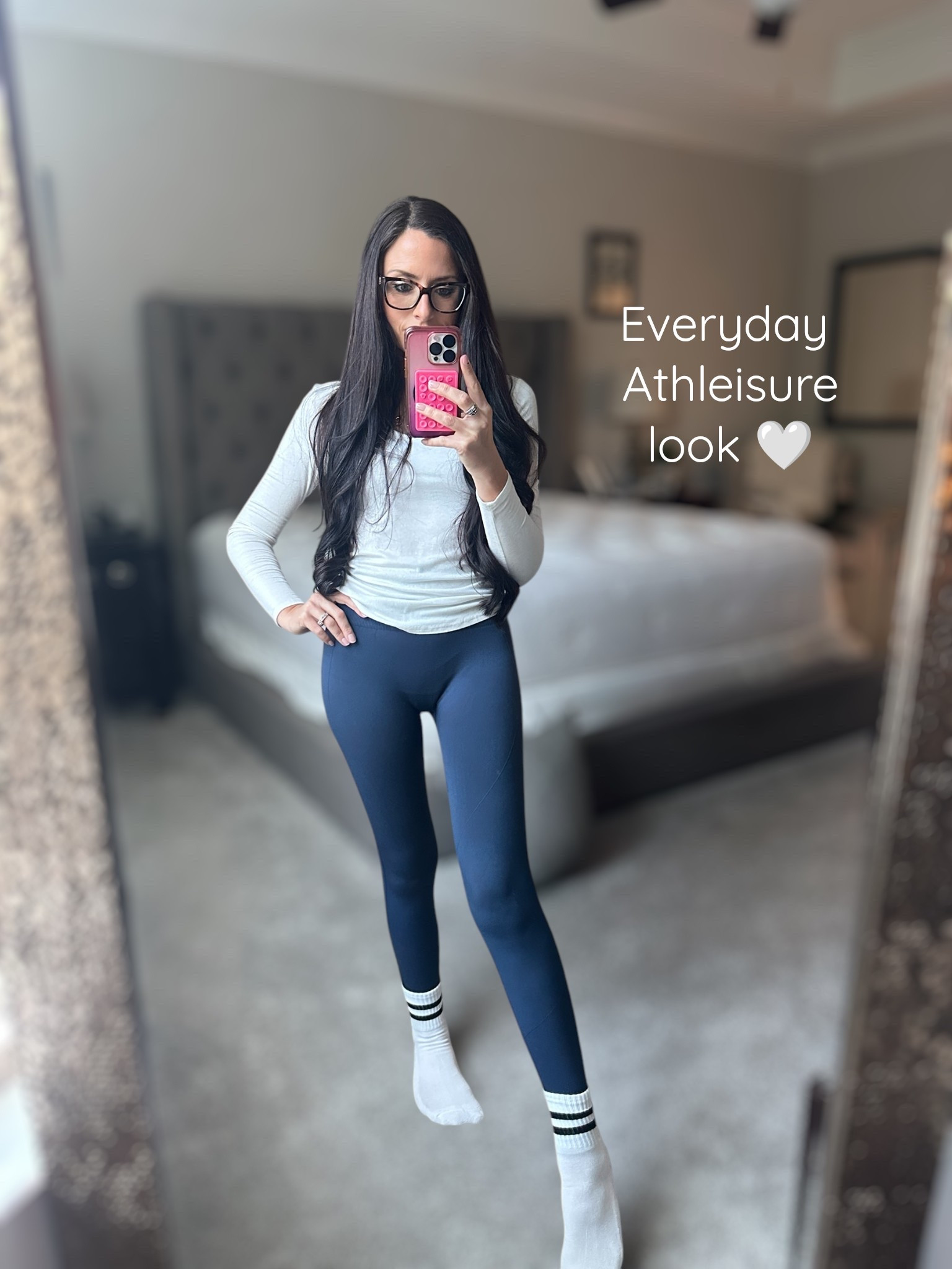 Casual Athleisure look 
Amazon long sleeve -small
Halara Leggings- X small
Amazon crew Socks size 9-11 

#LTKStyleTip #LTKActive #LTKFindsUnder50