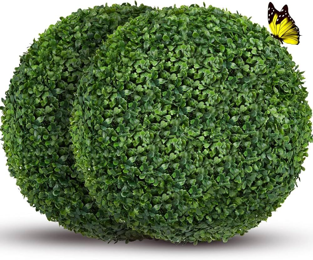 TITGGI 2 PCS 16 inch Artificial Plant Topiary Balls, 4 Layers Boxwood Balls, UV Resistant Artific... | Amazon (US)