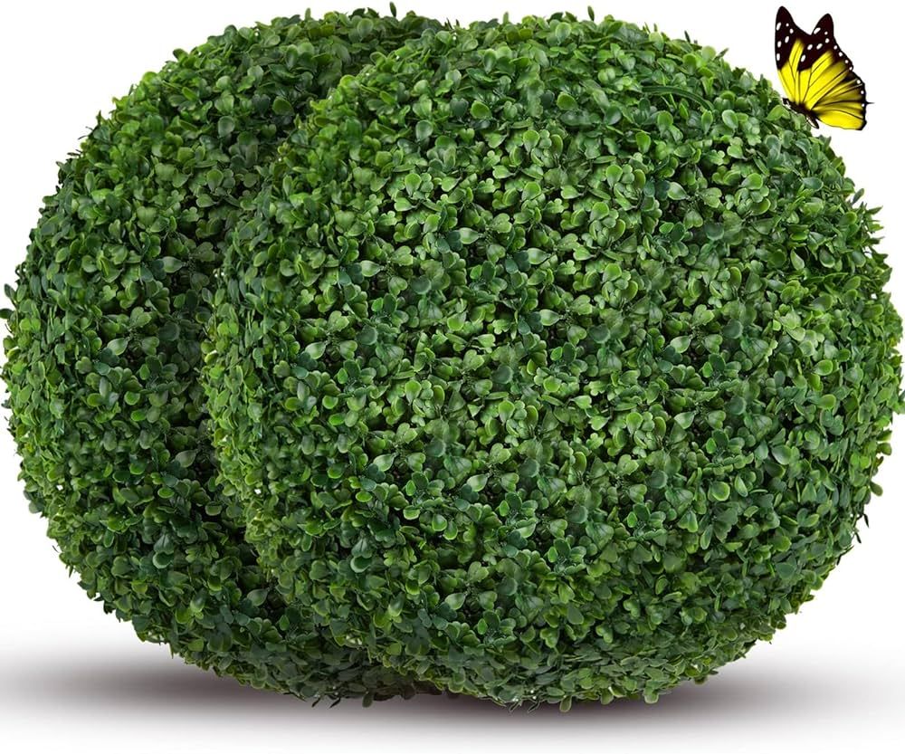 TITGGI 2 PCS 16 inch Artificial Plant Topiary Balls, 4 Layers Boxwood Balls, UV Resistant Artific... | Amazon (US)
