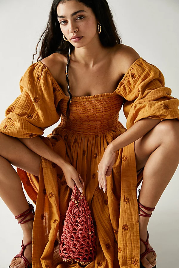 Dahlia Embroidered Maxi Dress by Free People, Canyon Moon, XS | Free People (Global - UK&FR Excluded)