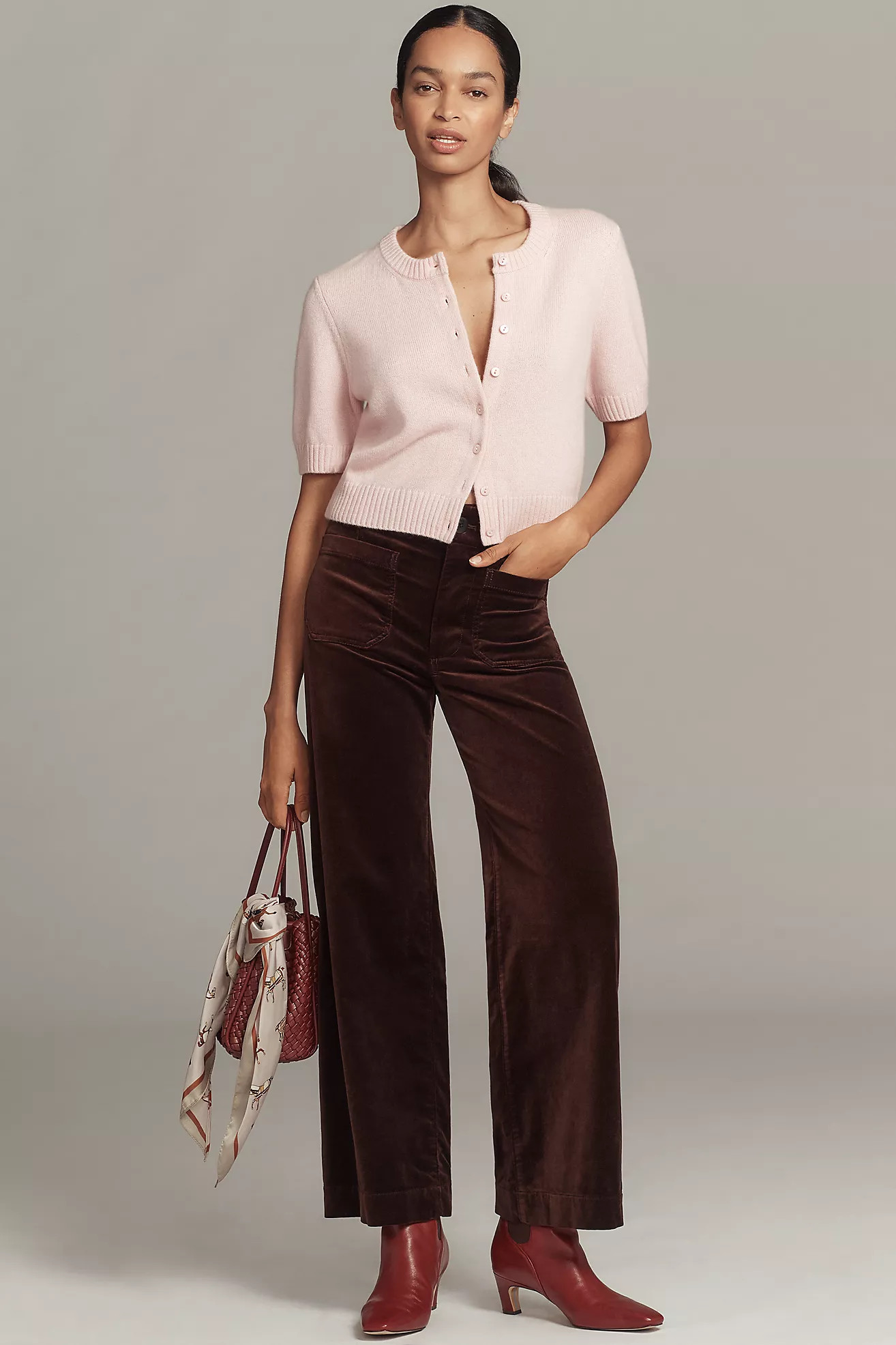 The Colette Full-Length Velvet Pants by Maeve | Anthropologie (US)