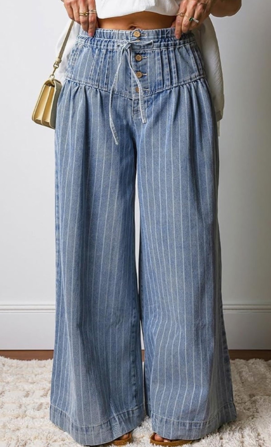 The denim that instantly makes an outfit feel cooler. ✨ These baggy wide-leg jeans bring that effortless street-style edge with a relaxed fit, drawstring waist, and ruffle-pleated detail that feels unique without trying too hard. Perfect with tanks, bodysuits, cropped baby tees, or an oversized button-down for an easy off-duty look.

If you love standout denim, don’t wait on these! 🤍

#LTKMidsize #LTKU #LTKSaleAlert