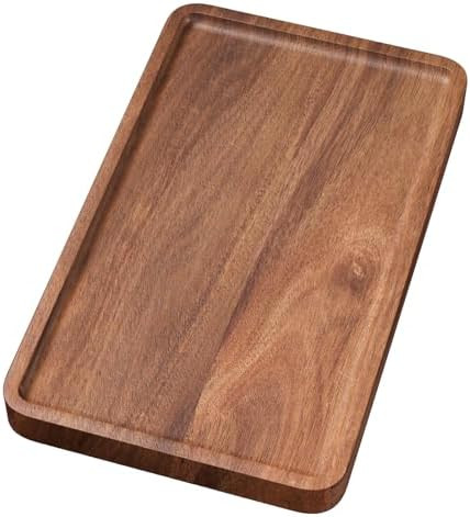 VERTORGAN Acacia Wood Serving Tray,9.8x5.9 Inch Trays,Home Decor | Coffee Table Tray,Living Room ... | Amazon (US)