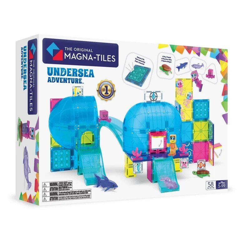 The Original MAGNA-TILES\u00ae Undersea Adventure 58-Piece Magnetic Construction Set | Walmart (US)