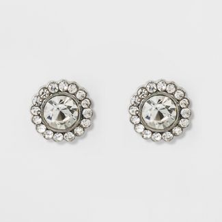 Pave Flower Stud Earrings - A New Day™ | Target