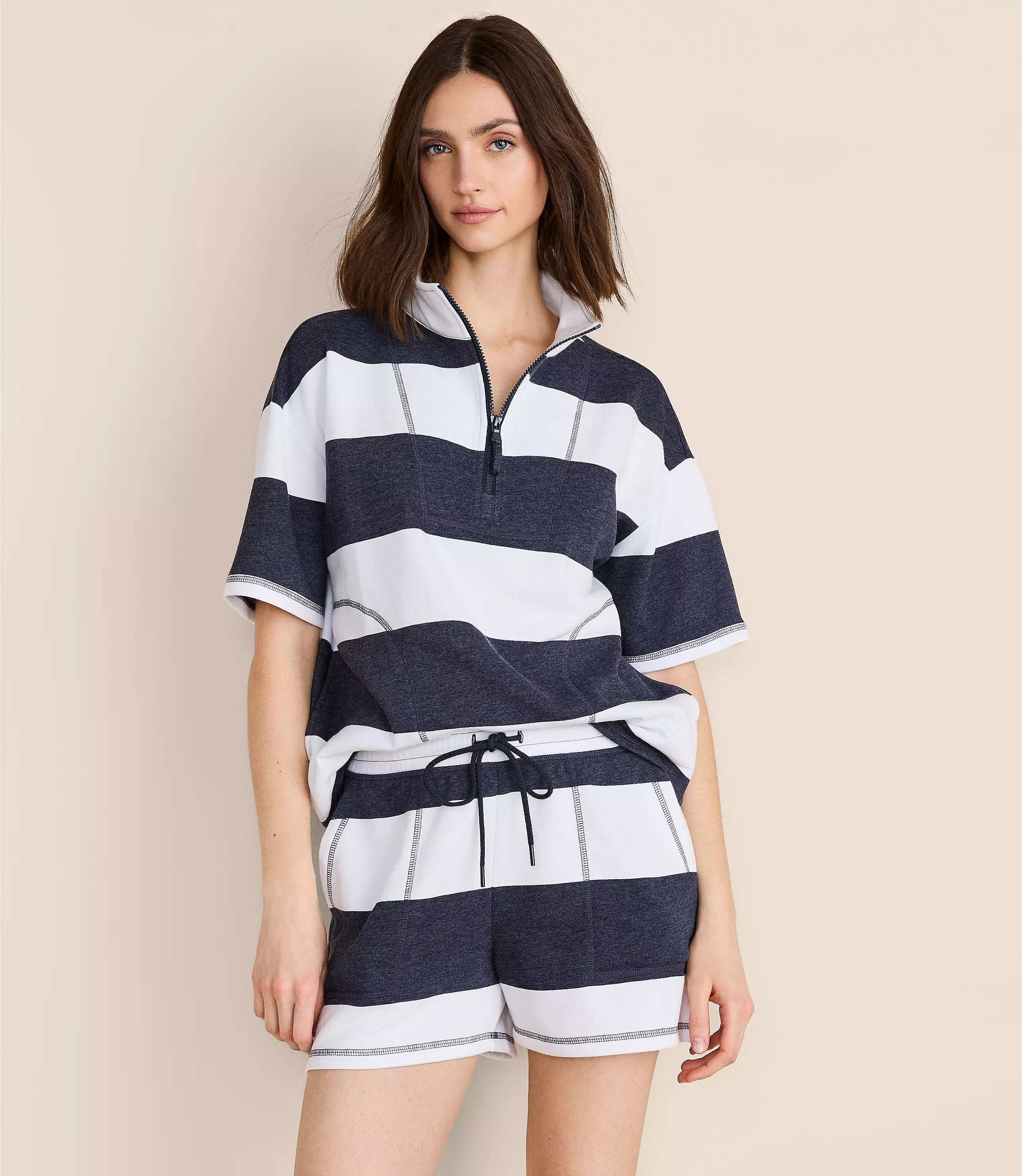 Lou & Grey Striped Terrysoft Shorts | LOFT