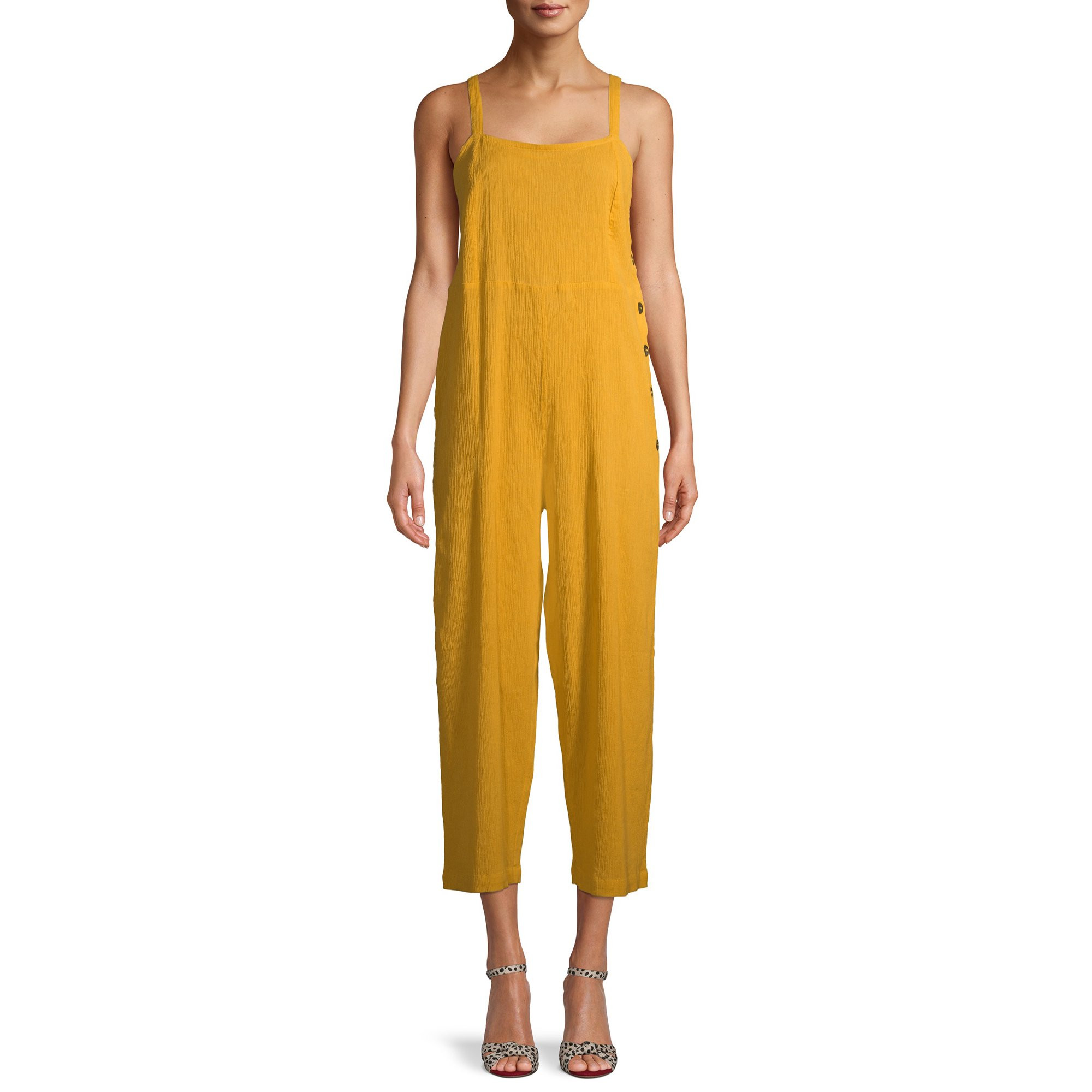 Urban Rebel Ankle Length Jumpsuit w/ Side Button Detail | Walmart (US)
