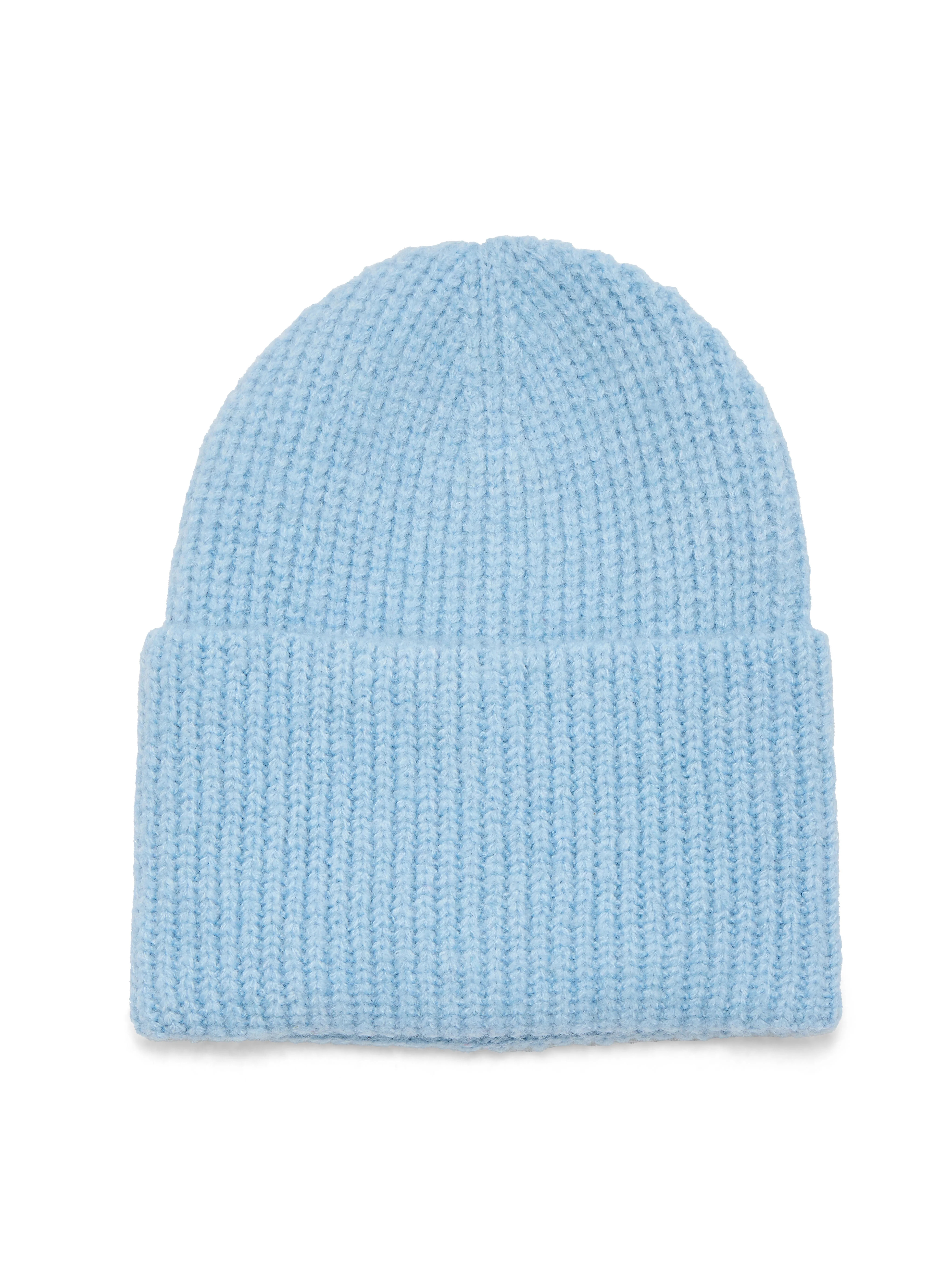 Time and Tru Women's Wide Cuff Beanie Hat, One Size, Blue | Walmart (US)