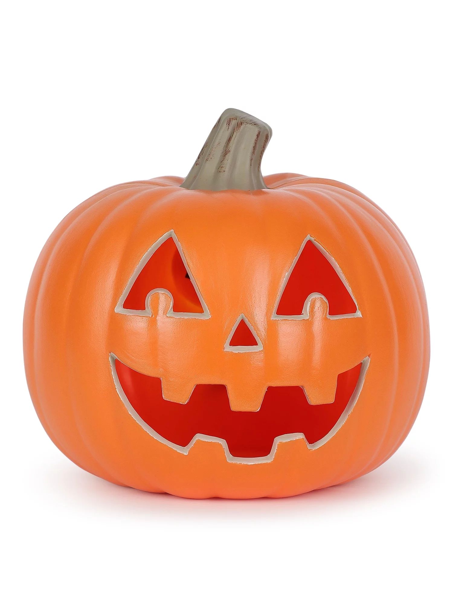 Halloween Light-Up Jack-O'-Lantern Decoration, Orange, Polypropylene, 9", by Way To Celebrate | Walmart (US)