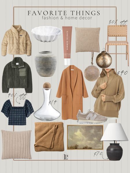 Favorite things — fashion & home decor 

Womens gift guide , Womens clothing , sherpa , shacket , Patagonia , mango , coatigan , lamp , Target finds , Amazon finds , McGee & Co. , throw pillow , neutral art , madewell 

#LTKunder50 #LTKsalealert #LTKGiftGuide