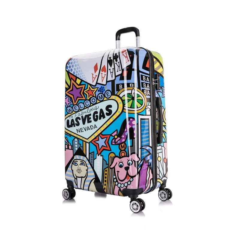 InUSA Print 28" Hardside Lightweight Luggage with Spinner Wheels, Handle and Trolley, Las Vegas | Walmart (US)