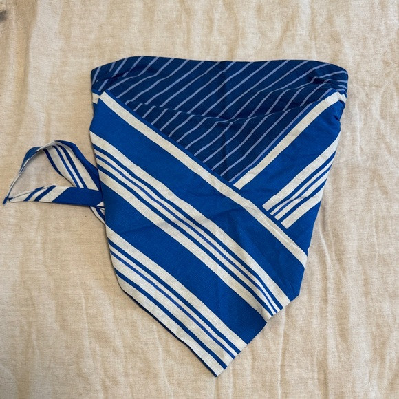 Zara Blue and White Striped Bandana Top | Poshmark