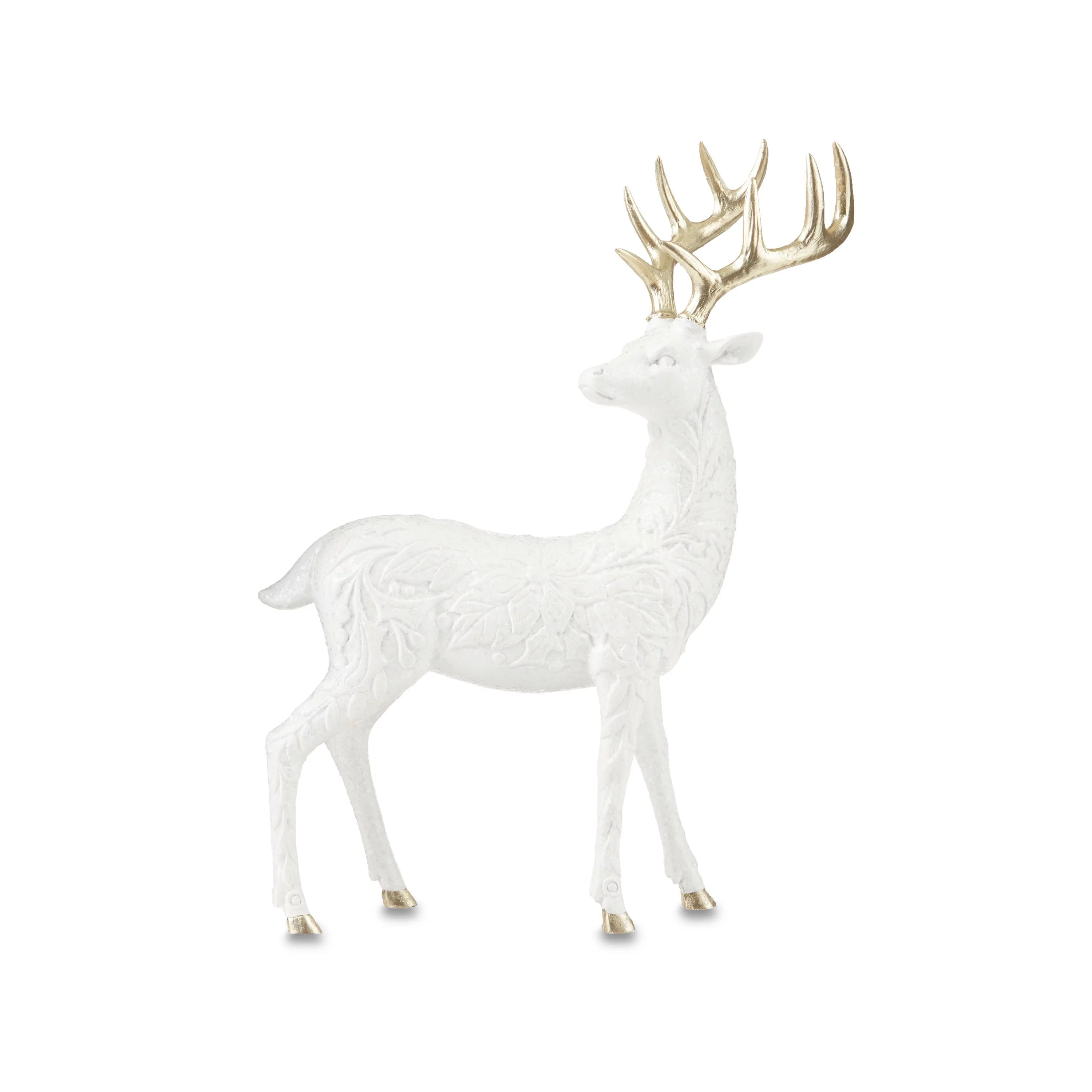 My Texas House White and Gold Standing Deer Decoration, 15 inch - Walmart.com | Walmart (US)