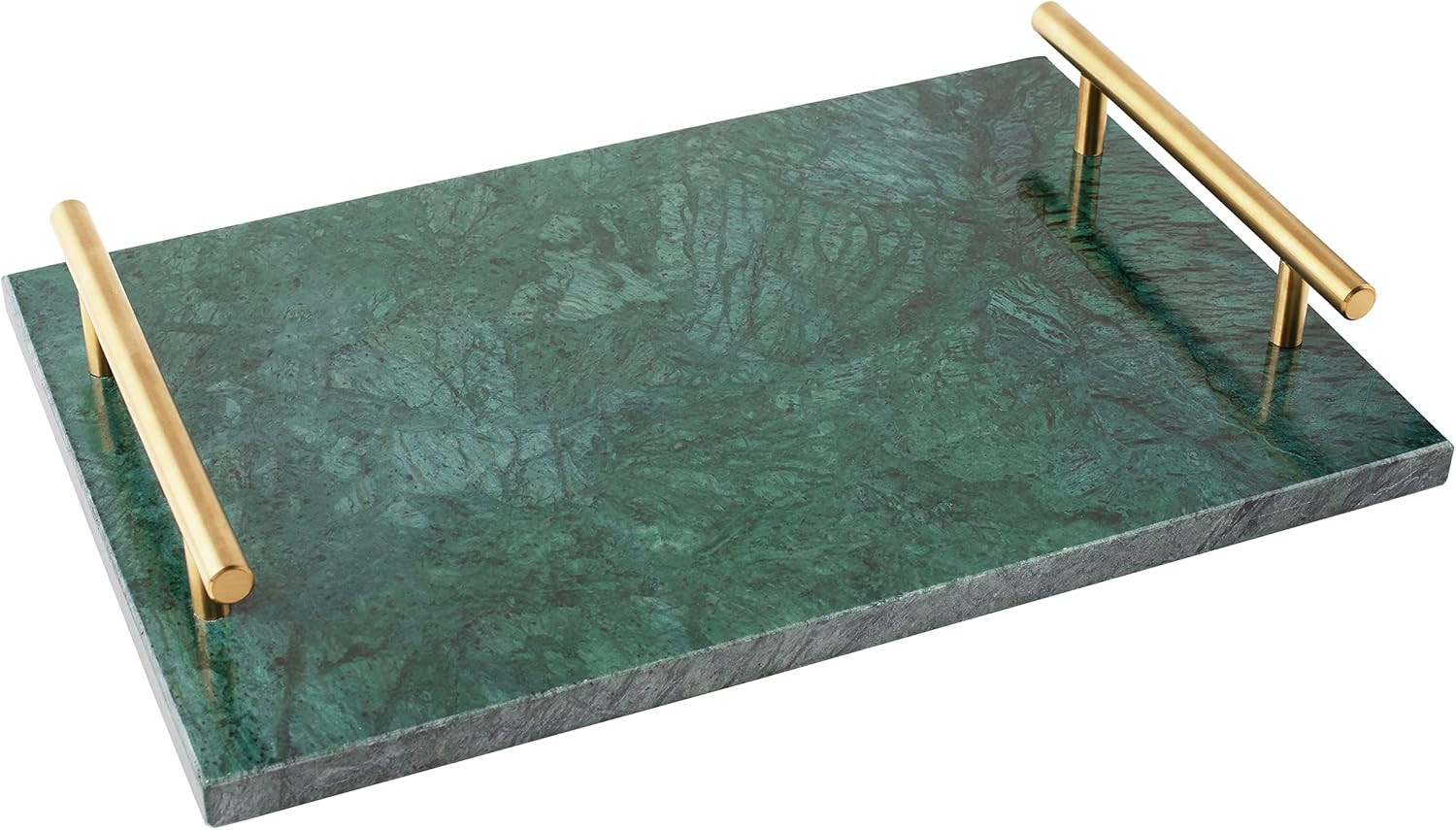 Natural Marble Rectangular Vanity Tray with Gold Candler Holder Set | Amazon (US)