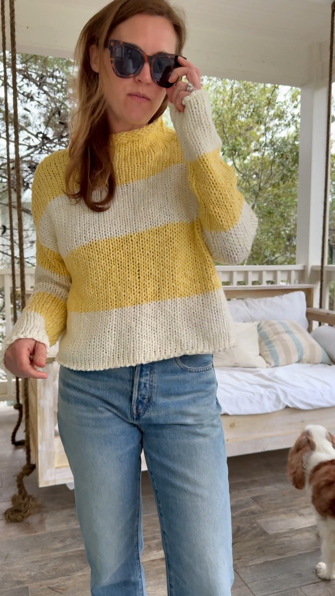 Sweater size small
Jeans size 25 petite for length 
Shoes run a touch small, I went up a half size 

#LTKgrwm #LTKdayinmylife #LTKootd