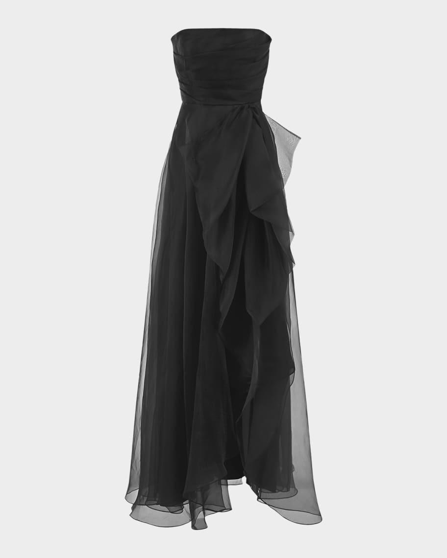 Theia Teresa Draped Strapless Gown | Neiman Marcus