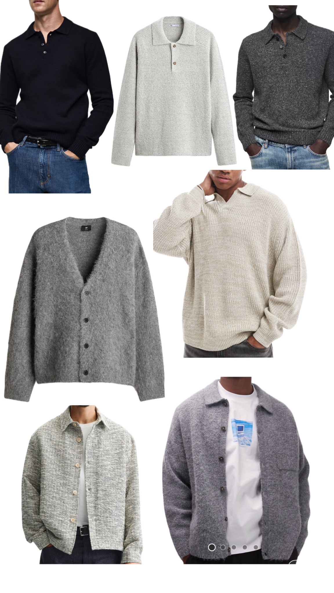 Cardigans/ textured shirts! 