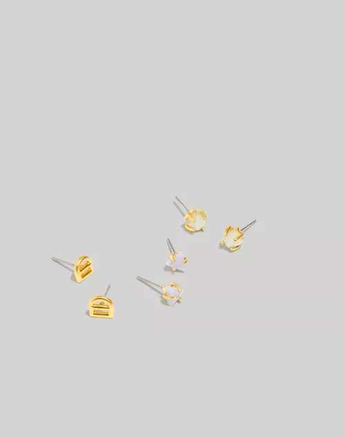 Stone Collection Three-Piece Stud Earring Set | Madewell