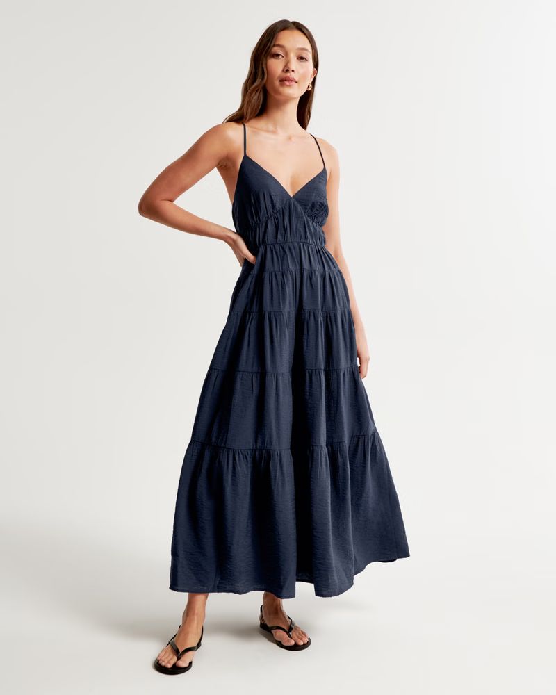 Flowy Tiered Maxi Dress | Abercrombie & Fitch (US)