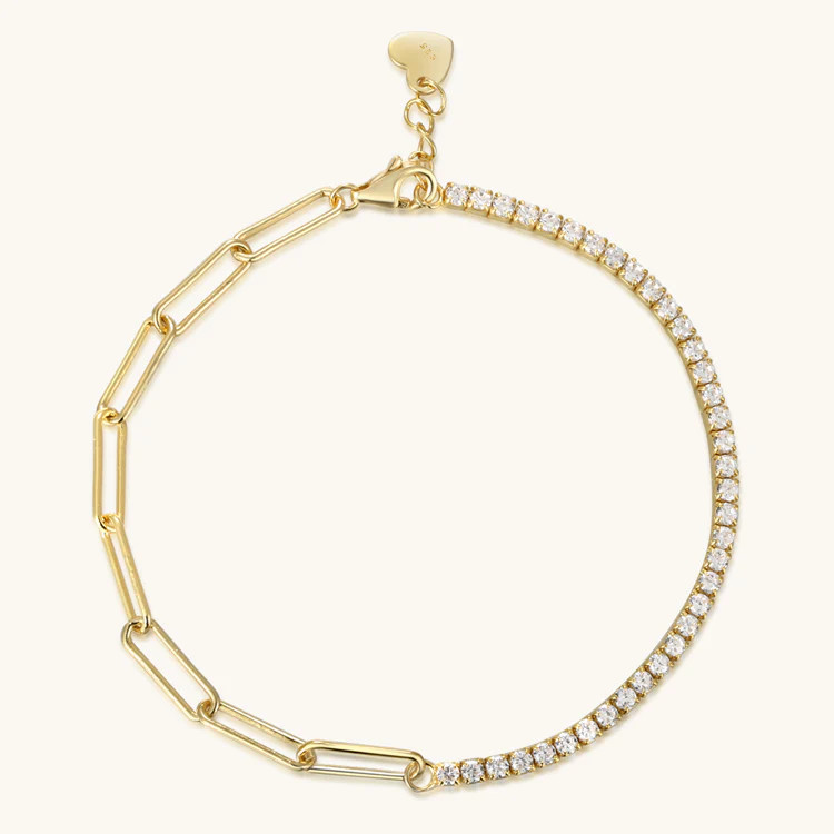 Tennis and Paperclip Bracelet | Sami Jewels