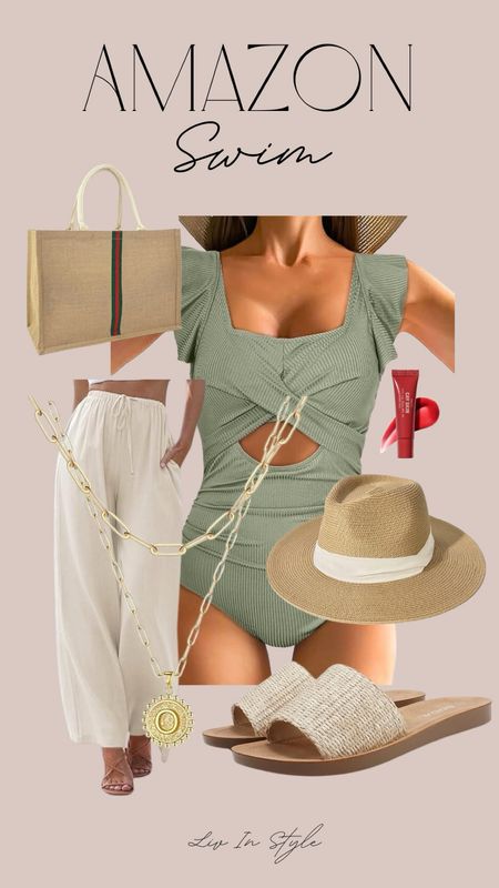 Amazon swim outfit idea for your next beach trip! 

#LTKstyletip #LTKSeasonal #LTKswim