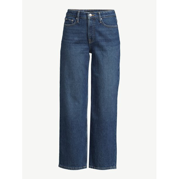 Free Assembly Women's Cropped Wide Leg Jeans - Walmart.com | Walmart (US)