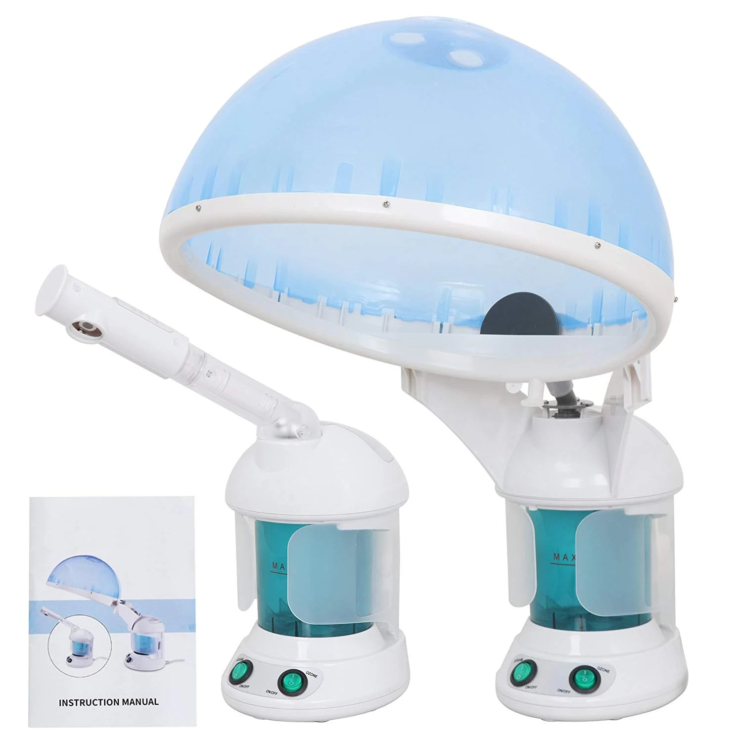 ZENSTYLE 2 in 1 Mini Ozone Facial Steamer Hair Steamer, Blue White | Walmart (US)