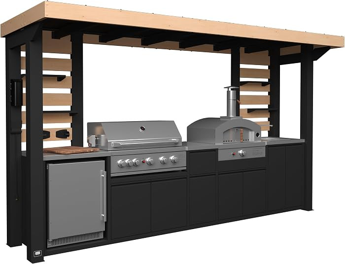 Backyard Discovery Fusion Flame 2 Galvanized Steel Covered Outdoor Kitchen with 5-Burner Stainles... | Amazon (US)