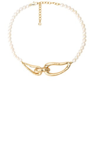 Ettika Molten Muse Pearl Necklace in Clear Crystal & Gold from Revolve.com | Revolve Clothing (Global)