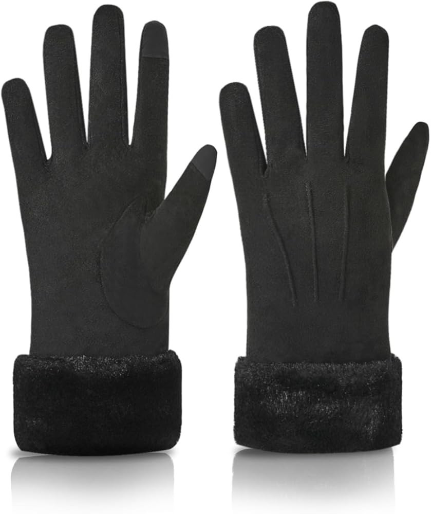 Orrpally Women Winter Gloves Thermal Touchscreen Gloves Windproof Outdoor Suede Gloves | Amazon (US)