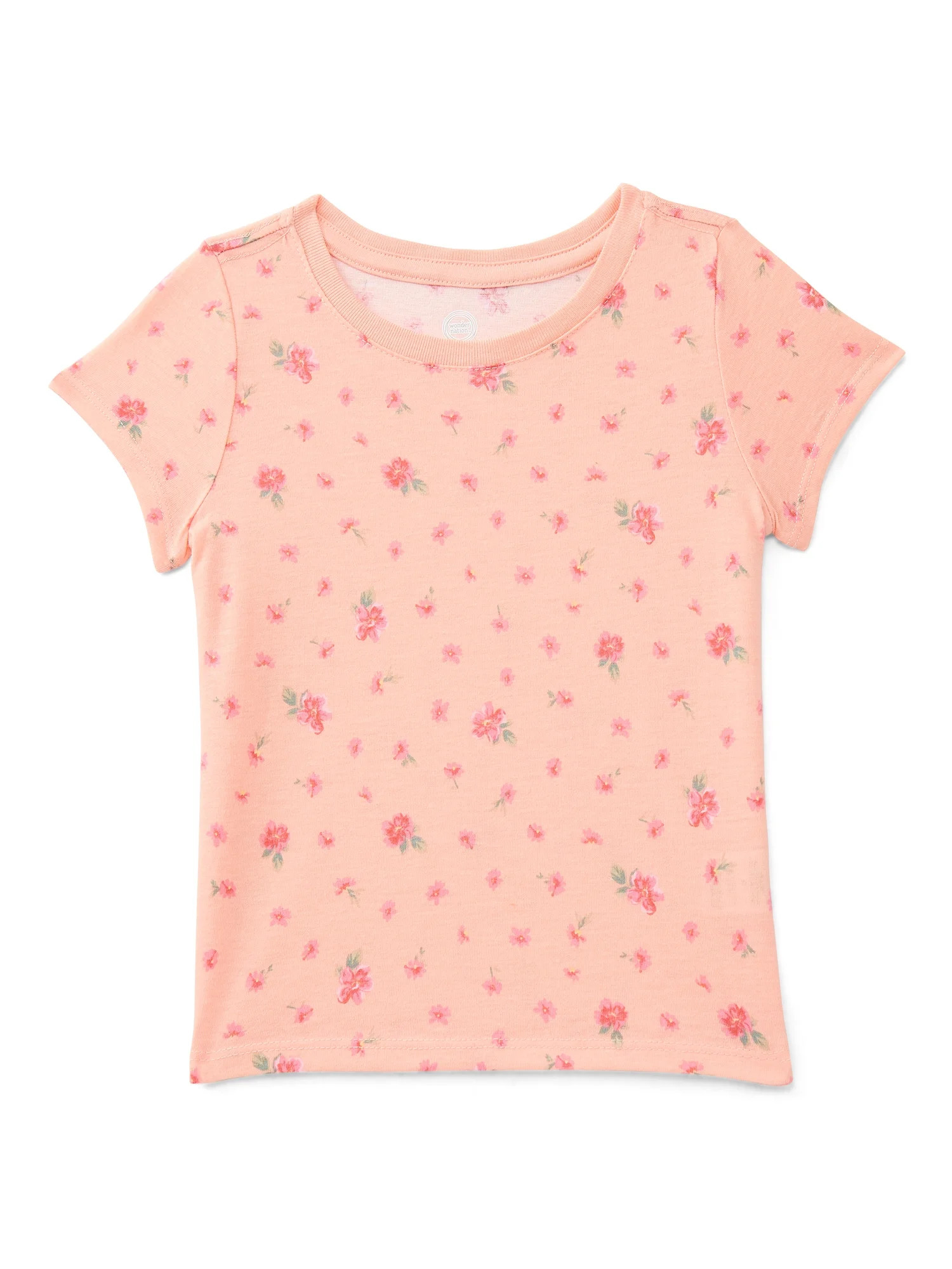 Wonder Nation Toddler Girls Tee with Short Sleeves, Sizes 18M-5T | Walmart (US)