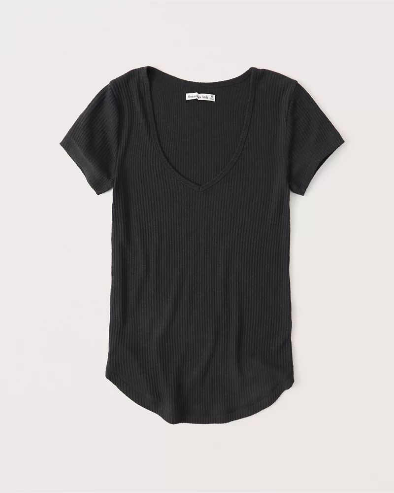 Slim Ribbed V-Neck Tee | Abercrombie & Fitch US & UK