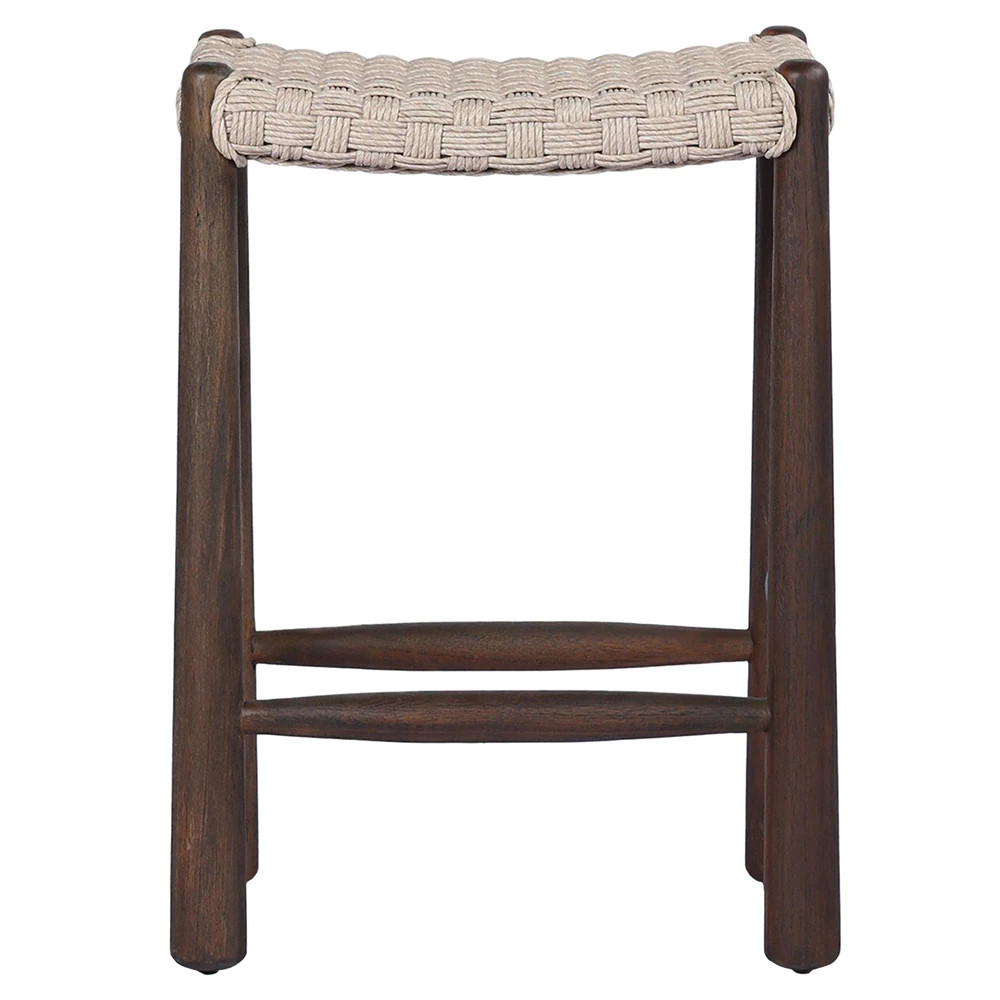 Savio Vintage White Outdoor Counter Stool | Kathy Kuo Home