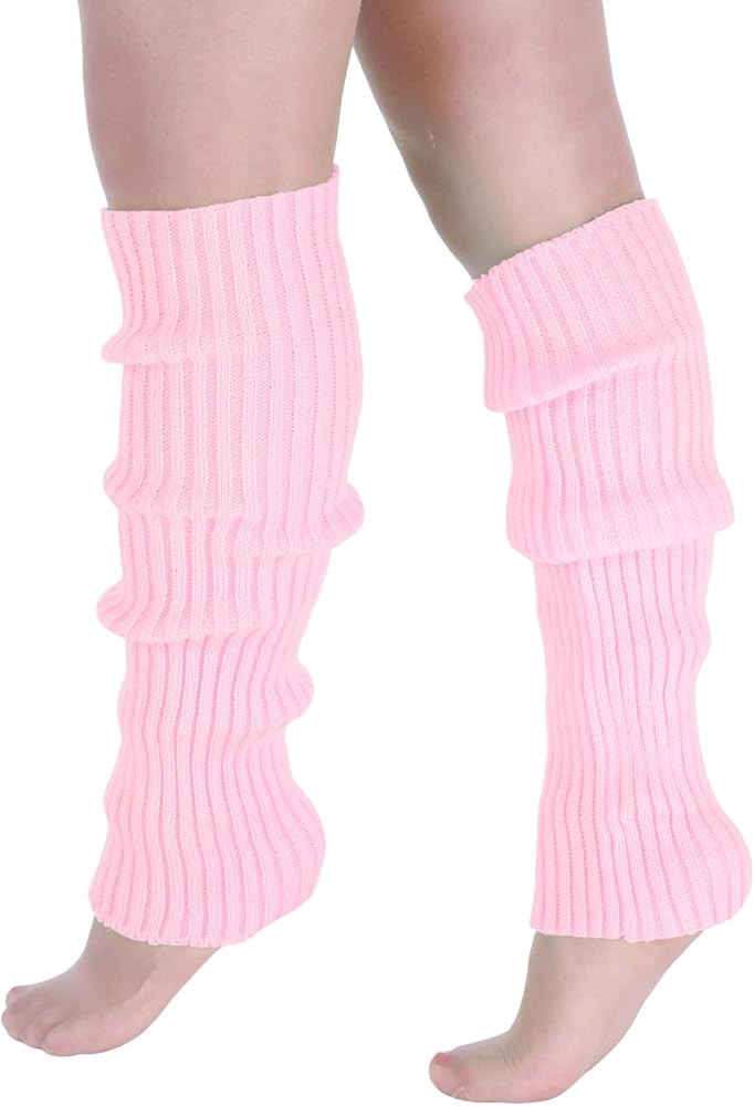 Verdusa Women's Solid Rib Knit Leg Warmers Y2K 80s Socks | Amazon (US)