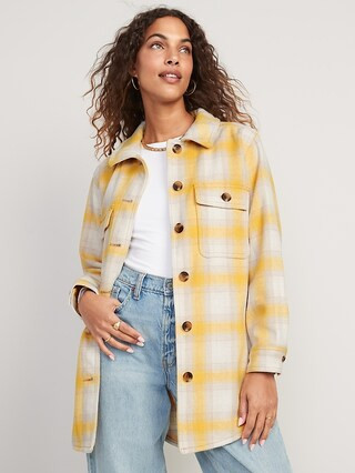 Plaid Soft-Brushed Utility Shacket for Women | Old Navy (CA)