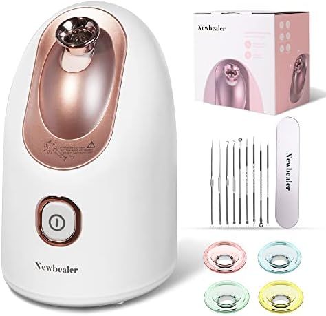 Newbealer Mini Aroma Face Steamer, 160ml Nano Ionic Hot Mist Facial Humidifier Atomizer, Home Sauna  | Amazon (US)