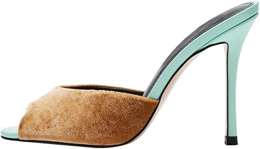 FSJ Women Comfort Low Kitten Heel Sandals Mules Peep Toe Slide Slip On Summer Slide Dress Pump Sh... | Amazon (US)