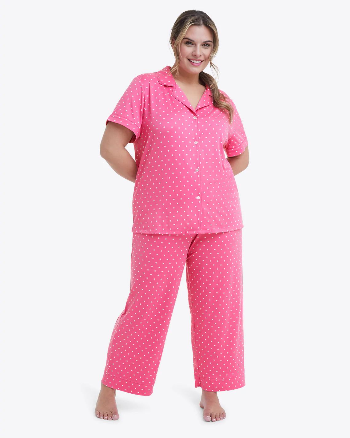 Linda Pajama Set in Pink Polka Dot | Draper James (US)