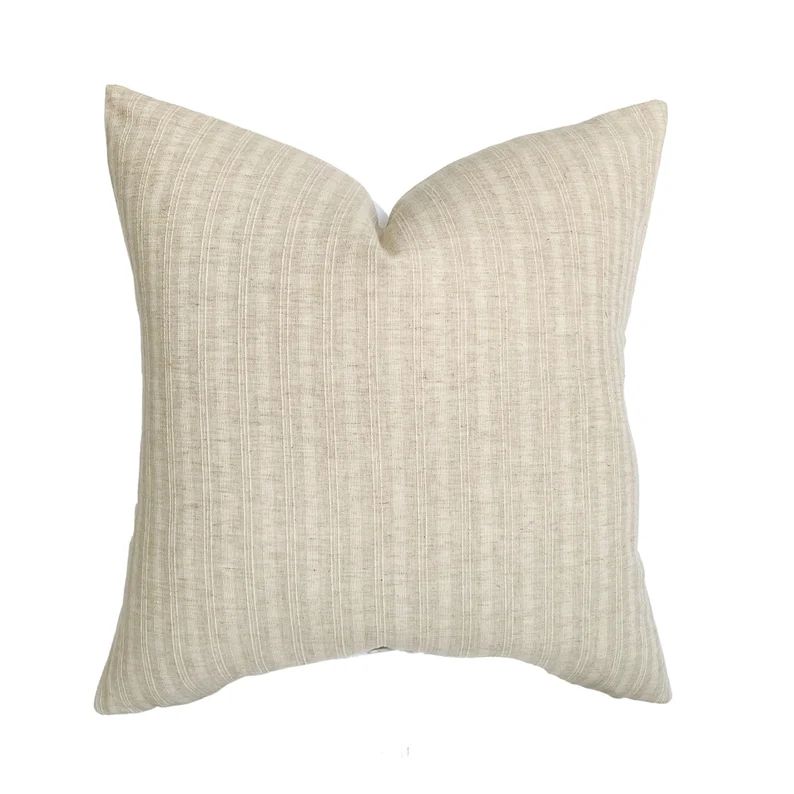 Sadie Natural Tan Cream Stripe Pillow Cover Neutral Beige Ivory Linen Handwoven Modern Decor 18x1... | Etsy (US)