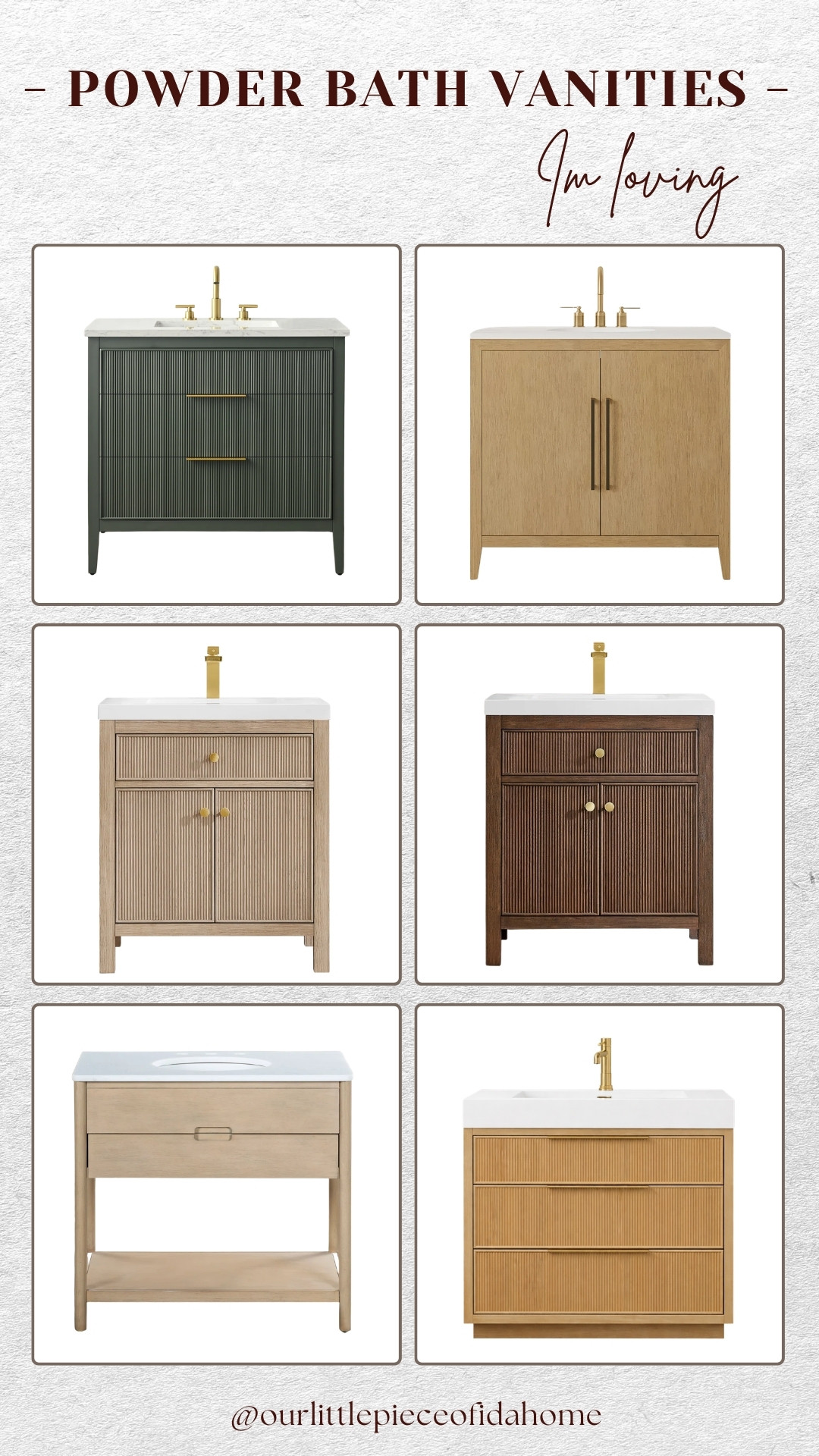 I’ve been looking at these powder bath vanities and love how each one brings in texture and warmth in a simple, tailored way. The mix of wood tones, fluted details, and clean lines makes them easy to work into both modern and more classic spaces.

I like pieces like this that feel elevated but still practical for everyday use. Sharing a few vanities I would choose here if you’re updating a powder bath and want something timeless and functional.
@Wayfair 

#LTKU #LTKSaleAlert #LTKHome