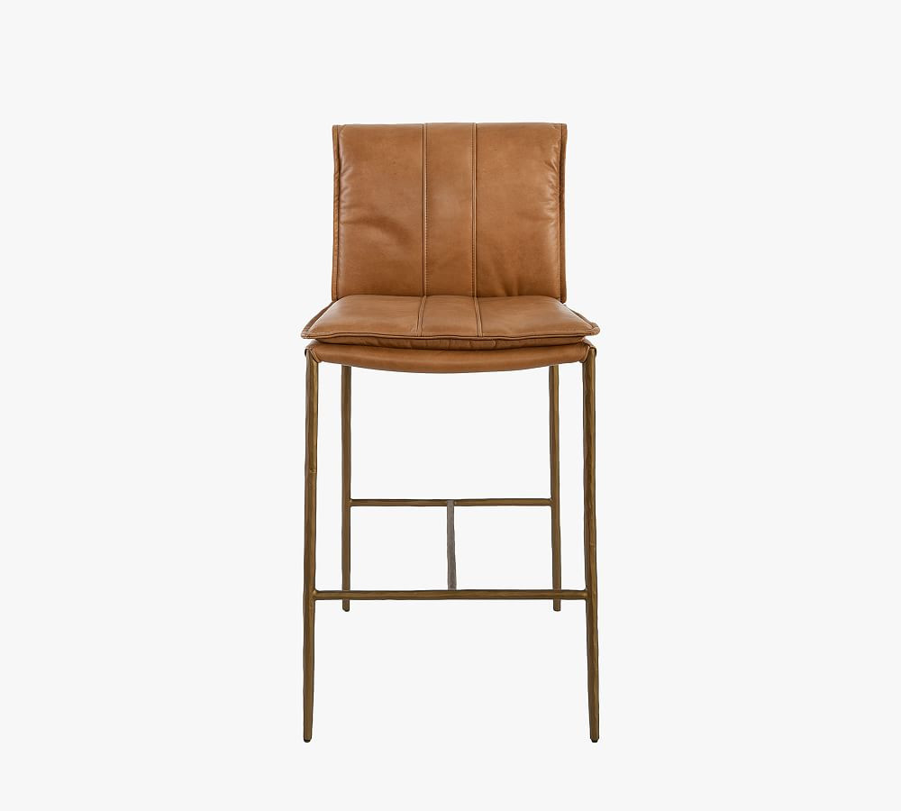 Eugina Leather Stool | Pottery Barn (US)