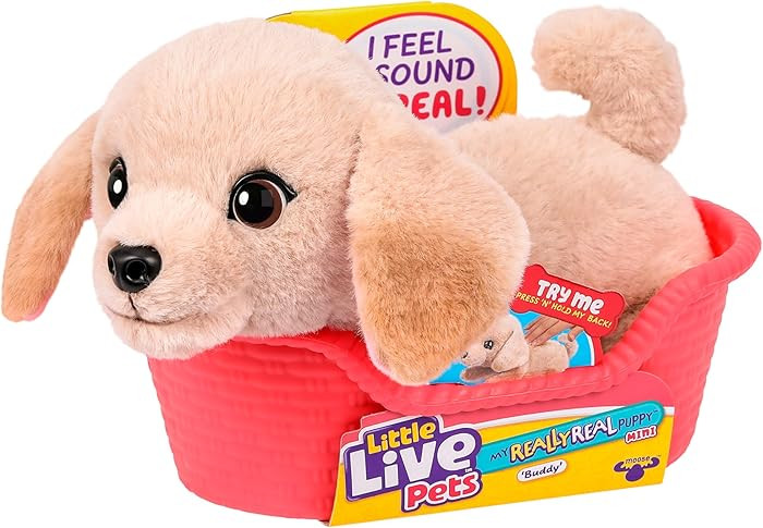 Little Live Pets My Really Real Puppy Mini Buddy The Retriever, Interactive Plush Toy with Basket... | Amazon (US)