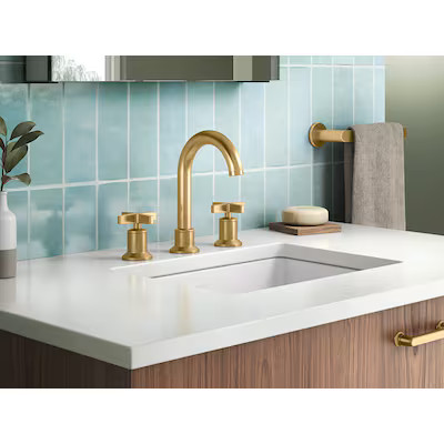 KOHLER Premise Vibrant Brushed Moderne Brass Widespread 2-Handle WaterSense Bathroom Sink Faucet ... | Lowe's